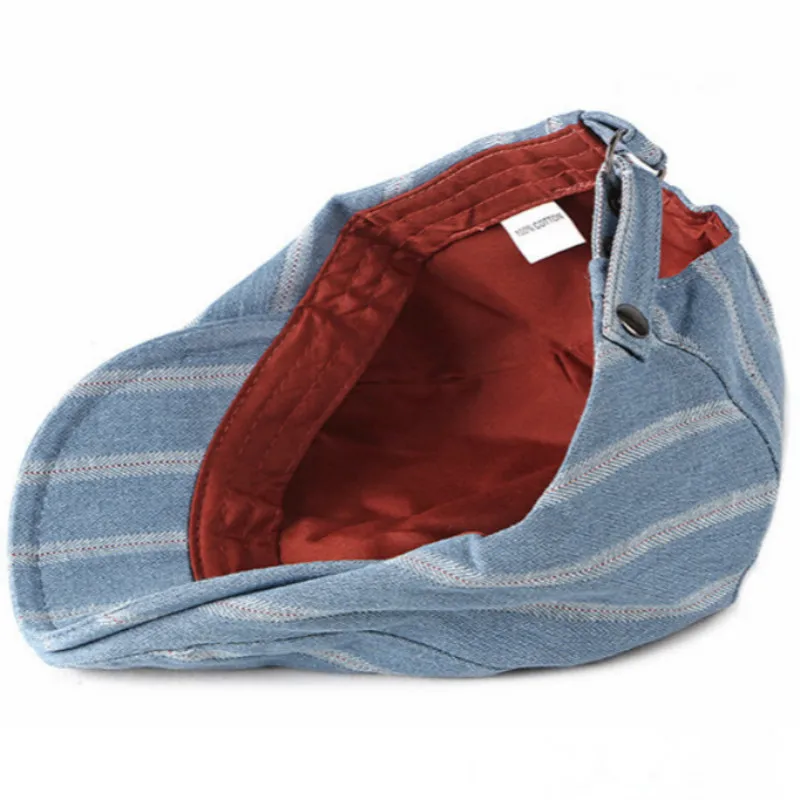 Винтажный полосатый козырек для мужчин Весна Осень Повседневная хлопковая