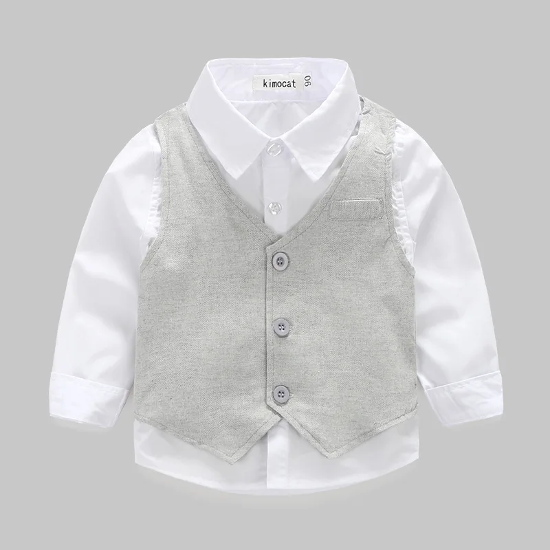 Spring Boy's clothing sets brand autumn baby suit 100%cotton long-sleeve shirts+vest+trousers children 3pcs set 220842 | Детская