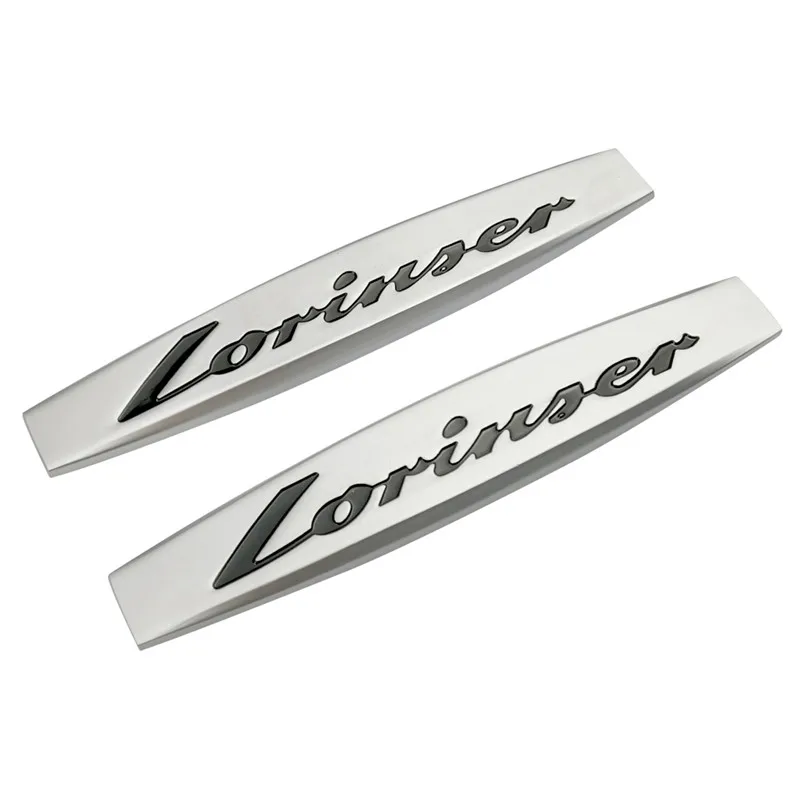 matt-lorinser Автомобильные наклейки с металлическим лезвием, логотип, наклейки, протектор, крыло, элегантность, для Mercedes-Benz, W124, W210, W204, W203, W168, W140 - Название цвета: matt-lorinser