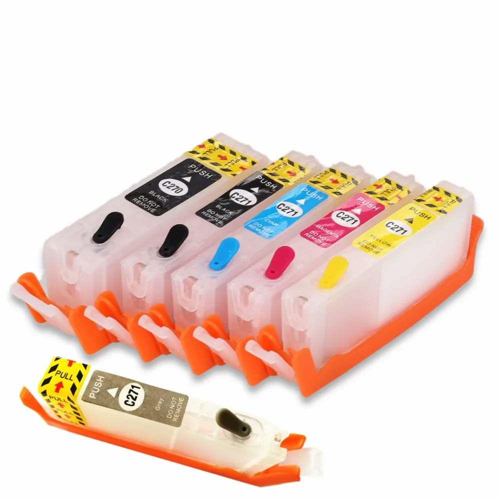 5 комплектов PGI 270PGBK CLI 271 BK C M Y GY многоразовый картридж для принтера Canon PIXMA MG7720 TS9020