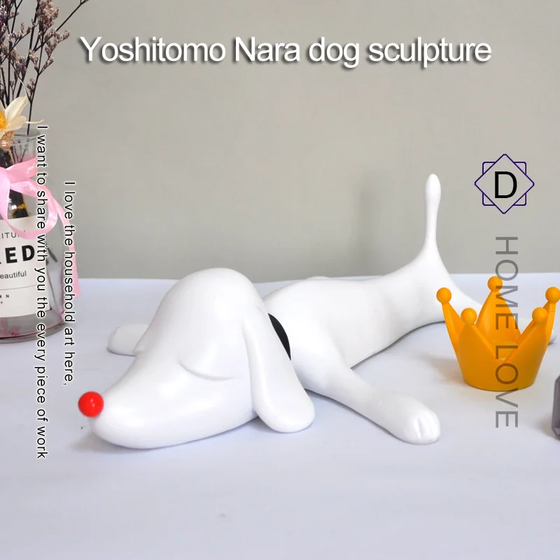 Белый Yoshitomo Nara dog sculpture art Family decoration statue and sculptures Home office interior decoration art wedding gifts - Цвет: Белый