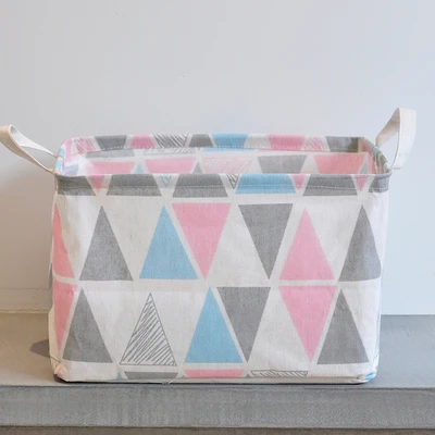 pink grey Экологически чистая Складная Прачечная корзина для хранения Органайзер для игрушек грязная одежда разные мелочи, книги журнал с ручкой - Цвет: pink grey