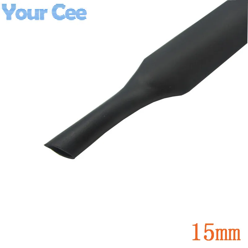 Черные изоляционные рукава 1 м термоусадочные трубки для проводов комплект