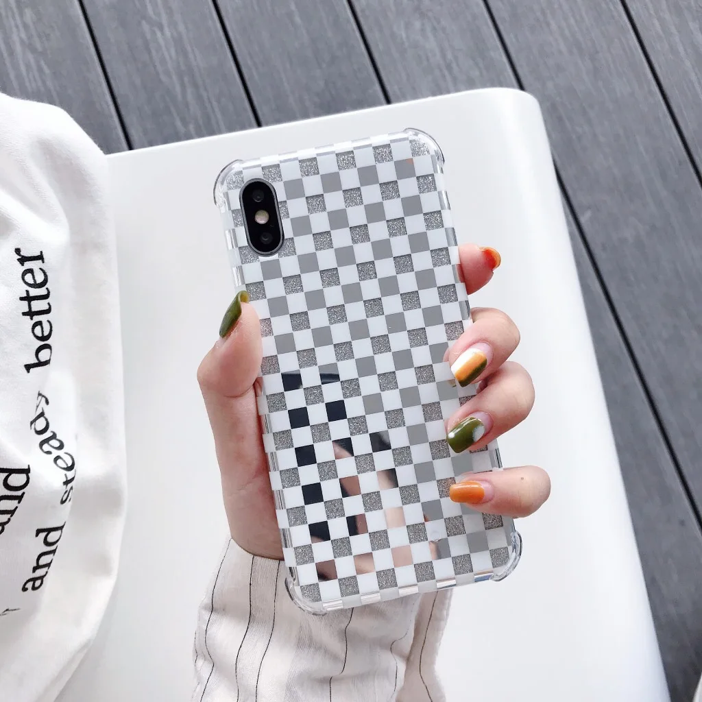 Gliter чехол из закаленного стекла для iphone X XS Max XR телефона квадратный Роскошный iPhone