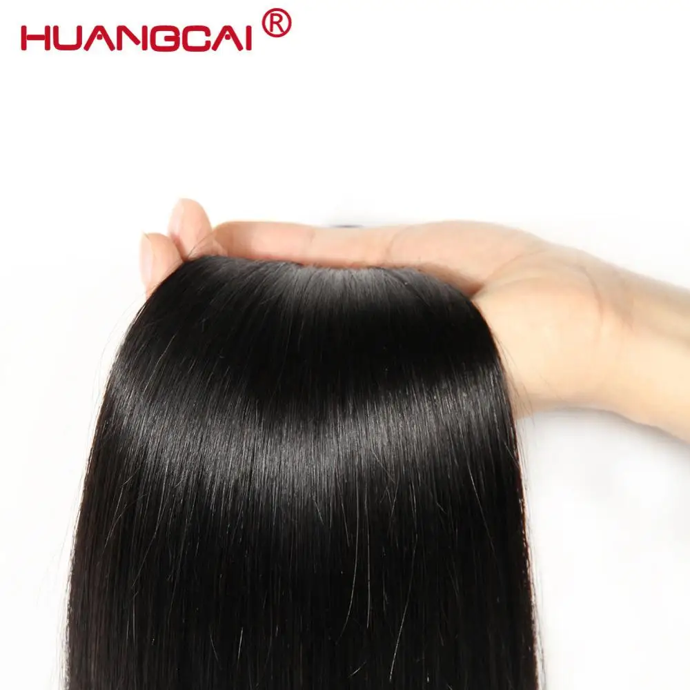 Бразильские волосы прямые 4 Связки HuangCai волос продукты человеческих Weave Необработанные бразильского не