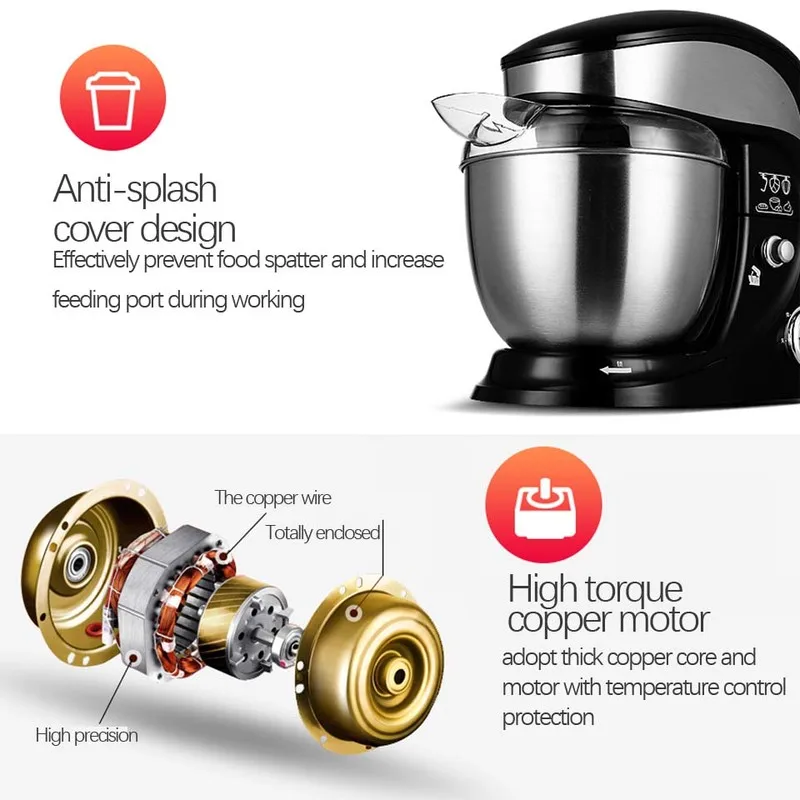 Блендер миксер машина тесто съемный крючок миска крем разминание молочный