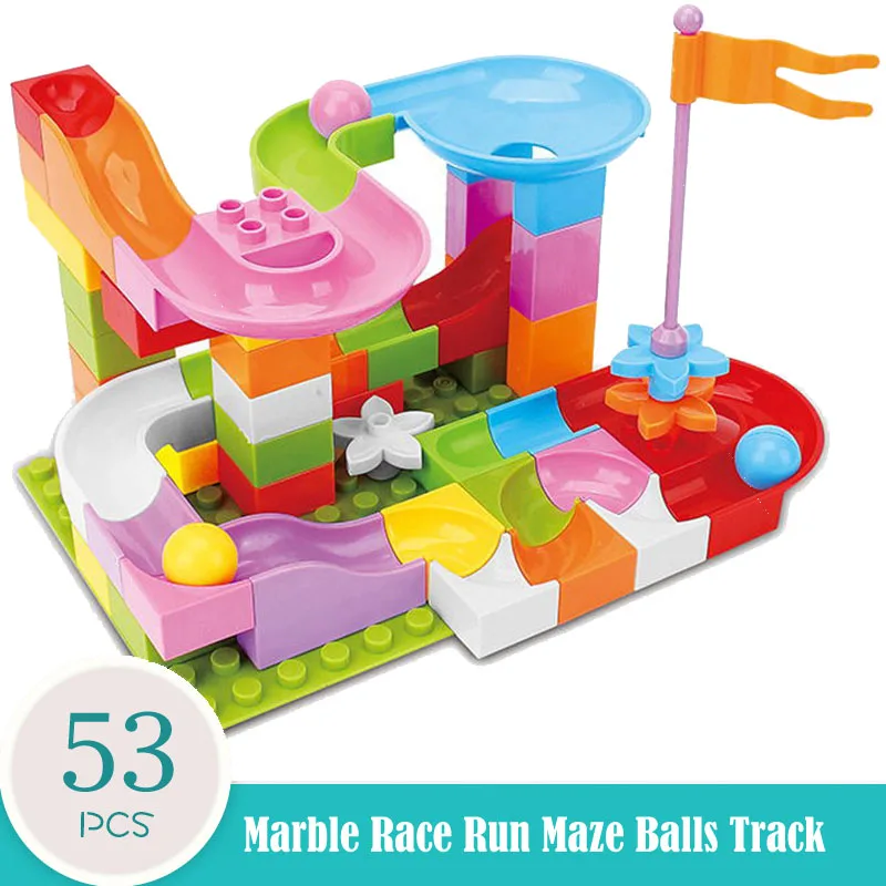 75 шт. мраморные беговые лабиринты шары строительные блоки Воронка горка большой