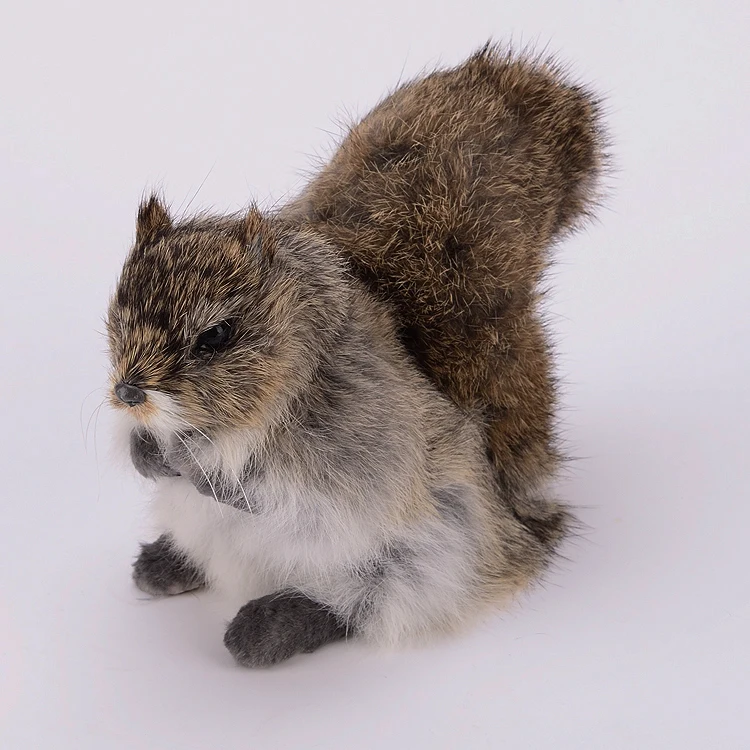 

cute simulation squirrel model plastic&fur natural colour squirrel doll gift 20x10x14cm a122