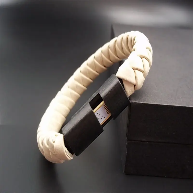 Персонализированные модные плетеные браслеты для передачи данных USB зарядный