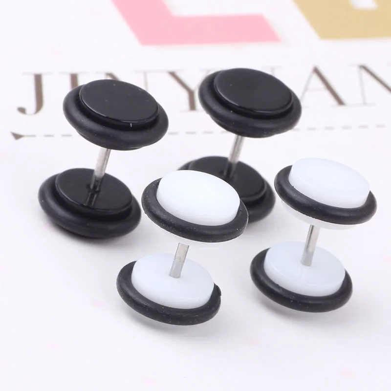 Модные круглые серьги акриловые поддельные ушные заглушки туннельные растяжки