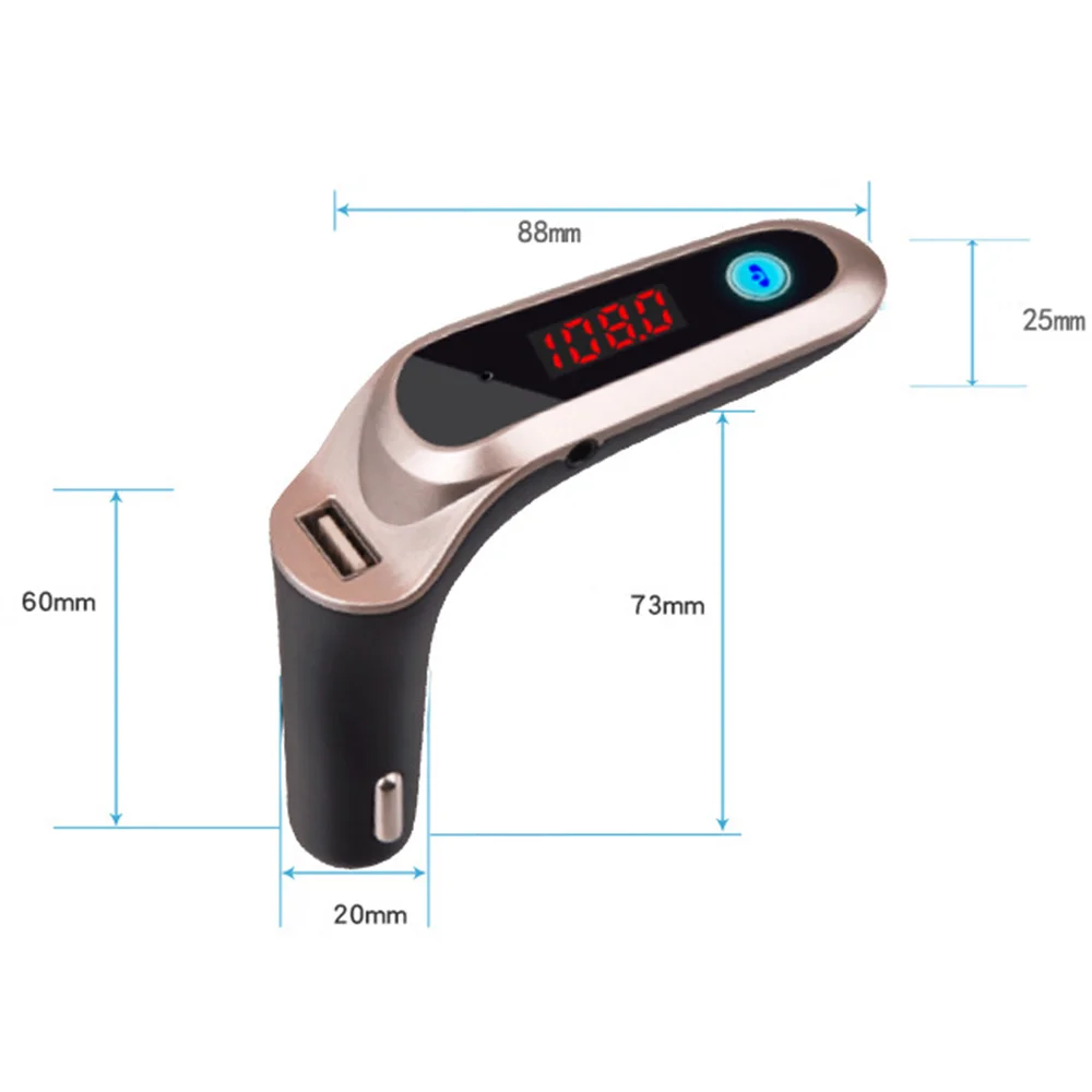 Portable Bluetooth Car Kit FM transmitter Hands-Free Telephone MP3 Music Player 5V 3.1A Charger For Samsung iPhone Sony | Автомобили и