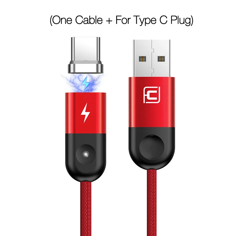CAFELE usb зарядный кабель для iPhone Micro type C USB кабель для samsung huawei Xiaomi передачи данных Магнитный кабель светодиодный светильник - Цвет: Red for type c