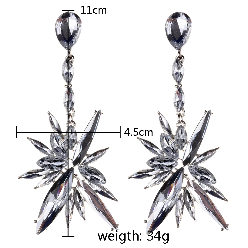 Женские серьги PPG & PGG из длинных стеклянных камней для свадьбы 2019|earrings for|crystal drop