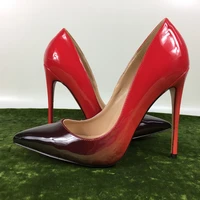 new womens high heels gradient shoes exclusive patent brand pu ms 10cm12cm female high heels
