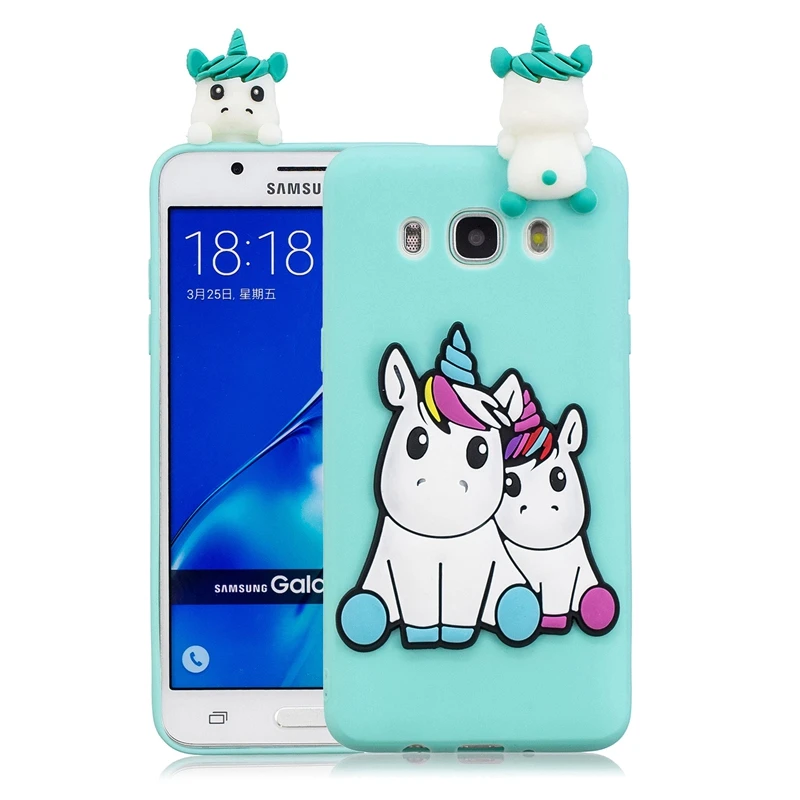 3D Cartoon Unicorn Cover For Samsung J5 2016 Case Cute Toys Phone Galaxy J510 Silicone Bumper |