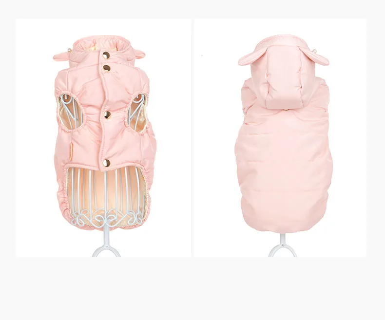 Милая куртка на подкладке из хлопка с заячьими ушками для маленьких питомцев