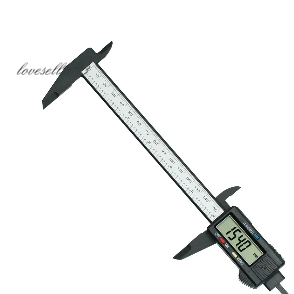 Цифровой Vernier Calipers150mm 6 дюймов ЖК электронный углеродный оптоволоконный датчик измерения высоты микрометр