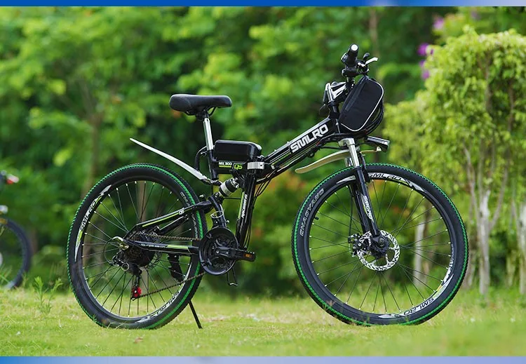 24 дюймов горный электровелосипед ранг 60 км maxspeed 35 км/ч складной электрический велосипед 500 Вт Мощность двигателя для прогулок Double shock, фара для электровелосипеда