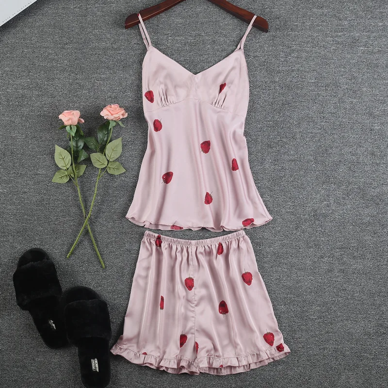 4 Pieces pajamas for women sleepwear set print silk satin pyjama femme spring autumn home clothes summer pijama suit | Женская одежда