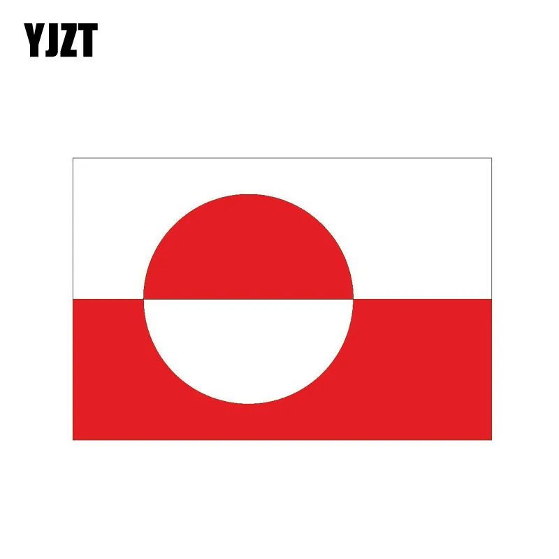 

YJZT 13.5CM*9CM Funny GREENLAND Flag Car Sticker Funny Creative Windows Decal PVC 6-0440