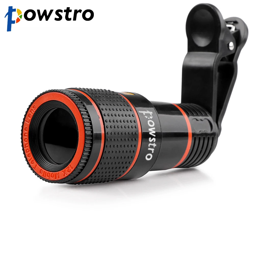 POWSTRO 12X оптический зум телескоп объектив камеры высокой четкости без темных углов телескоп мобильного телефона для iPhone 6 7 samsung sony