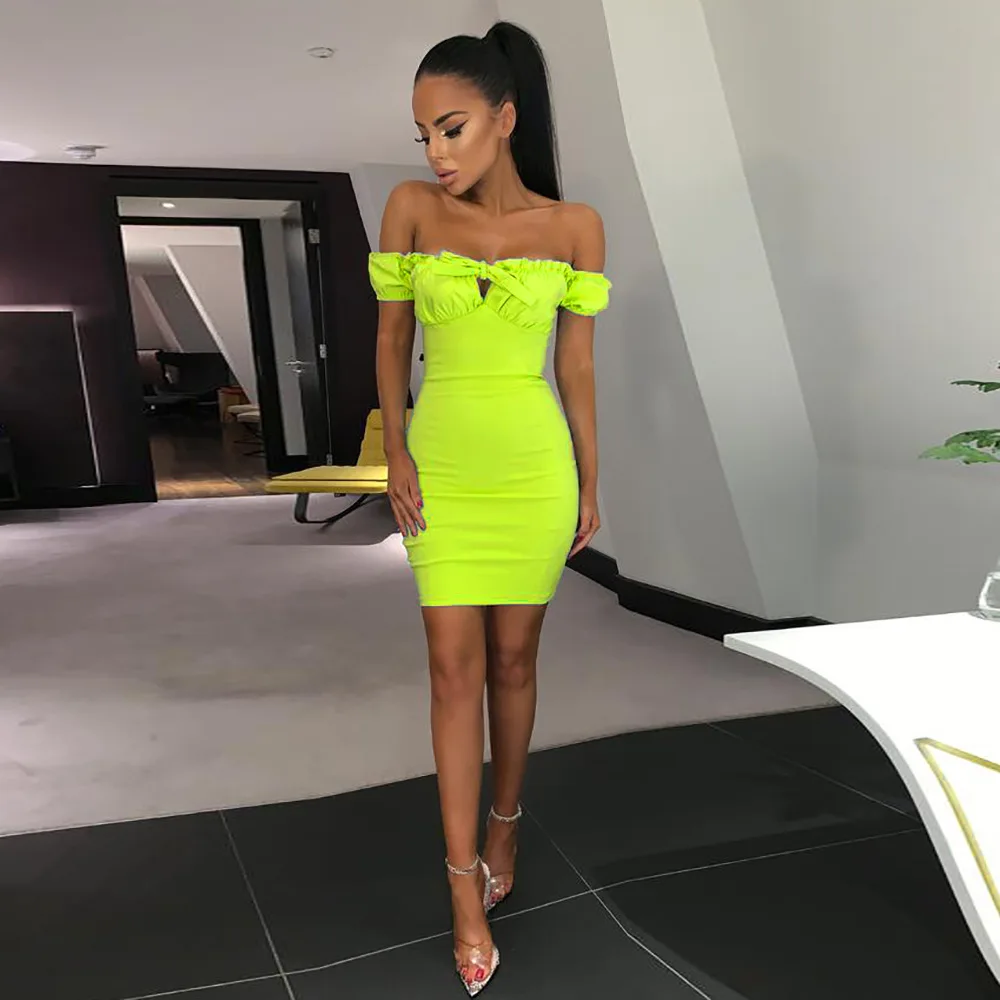 Dulzura Лето г. женское платье элегантные пикантные с открытыми плечами bodycon vestidos выдалбливают деревянные уха праздничное фестиваль