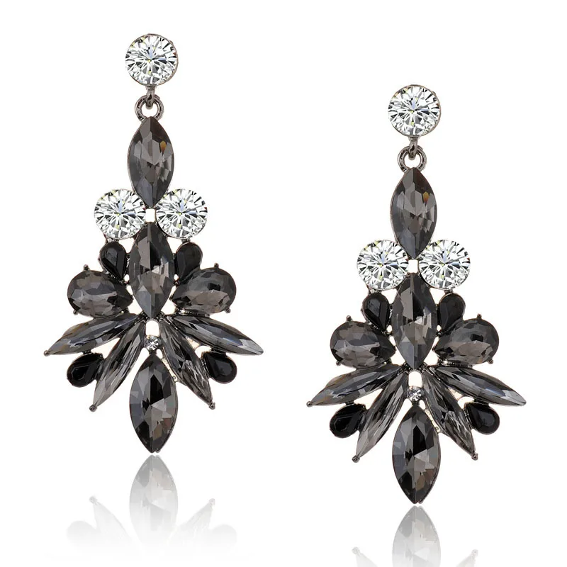 Лидер продаж в богемном стиле большой горный хрусталь украшения Серьги-гвоздики