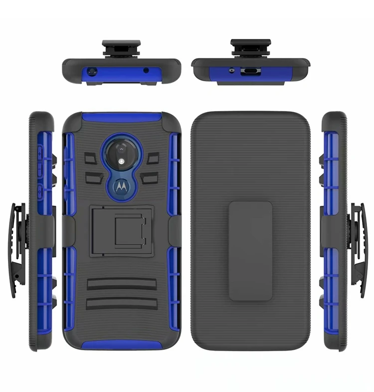 Для Motorola MOTO G7 power G7 power Американская версия Hybrid Heavy Duty 3 в 1 военный Камуфляжный Жесткий противоударный Чехол Зажим для ремня подставка чехол