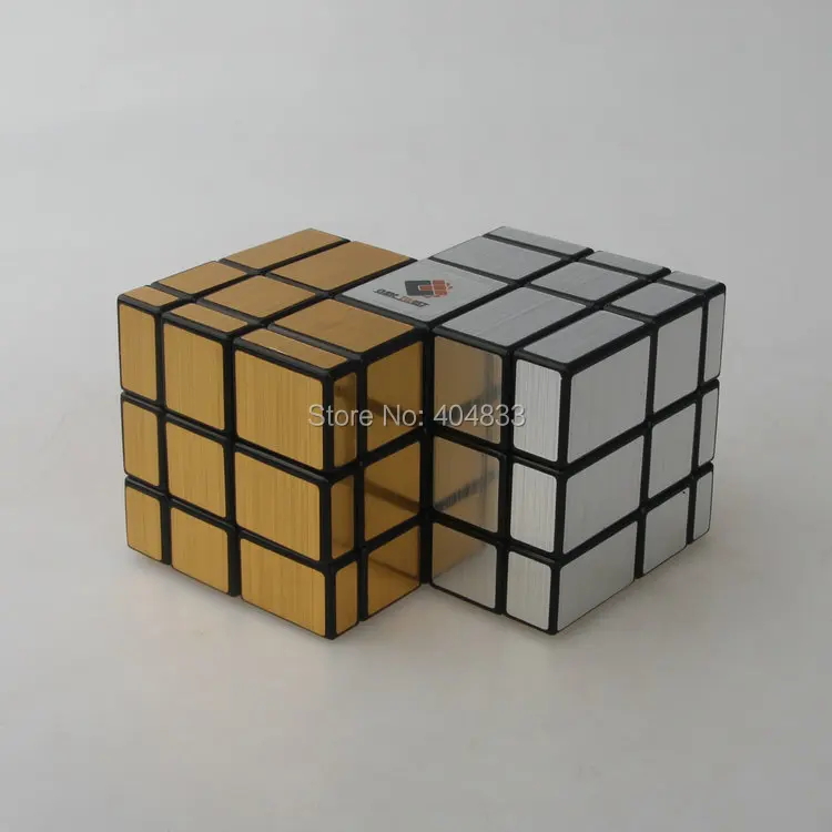 Зеркальный куб CubeTwist 2 Siamese Черное золото/серебро стикер Cubo Magico переплетенная