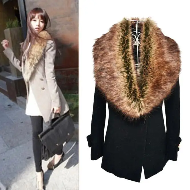 Модный женский зимний толстый теплый шарф из искусственного меха женская мягкая