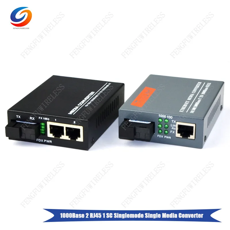 1 пара Гигабитного оптоволоконного медиаконвертера Ethernet 1000 Мбит/с 2 портом RJ45 и SC