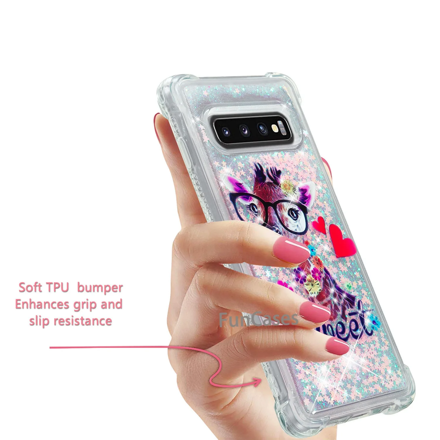 Для samsung Galaxy S10 чехлы с изображением сыпучих песков цветков подстилка Bling