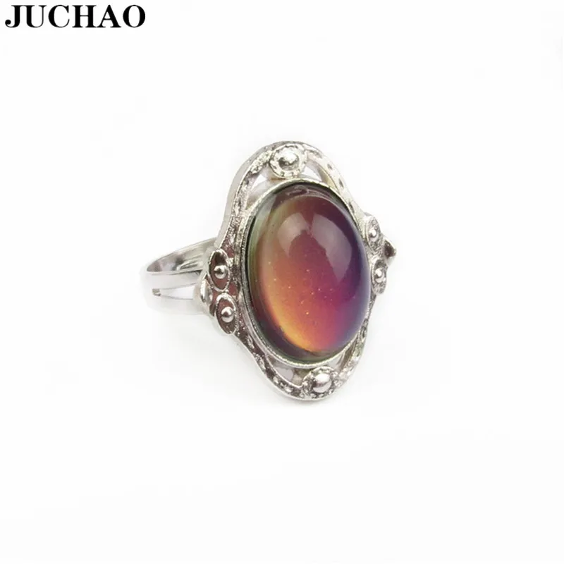 Vintage Retro Color Change Mood Ring Oval Emotion Feeling Changeable Ring Temperature Control Color Rings For Women