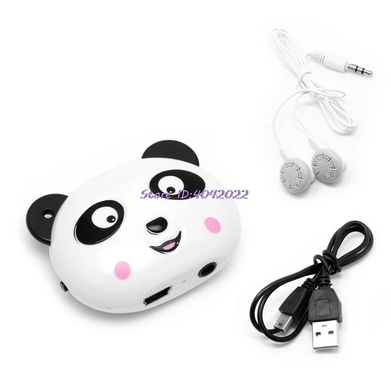 Панда USB мини MP3-плеер+ наушники Поддержка 32 ГБ Micro SD TF карта музыкальный медиа