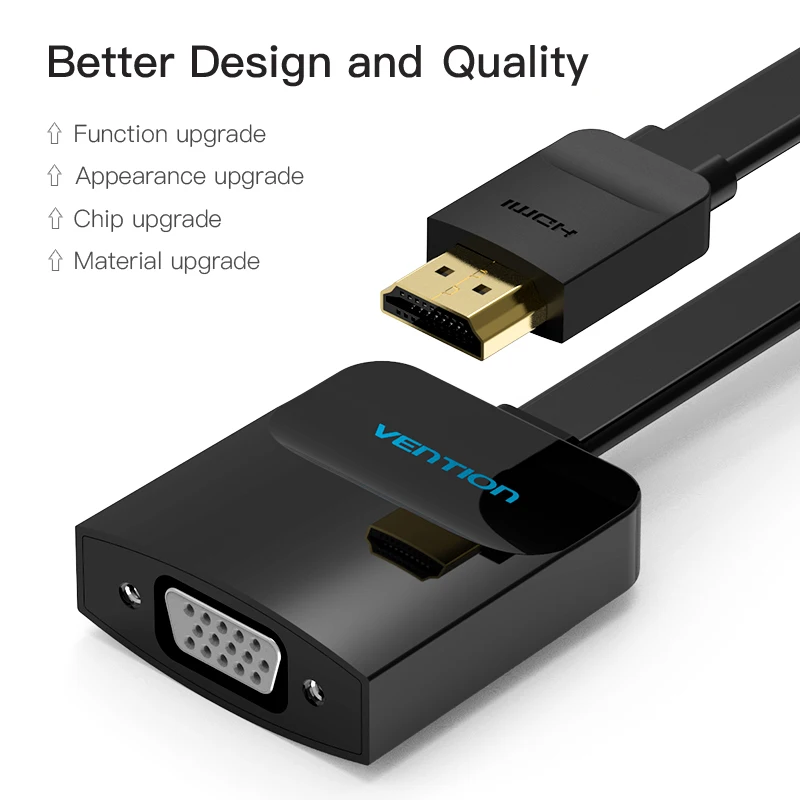 Адаптер Vention HDMI-VGA с цифровым и аналоговым видео аудио конвертером кабель 1080p для