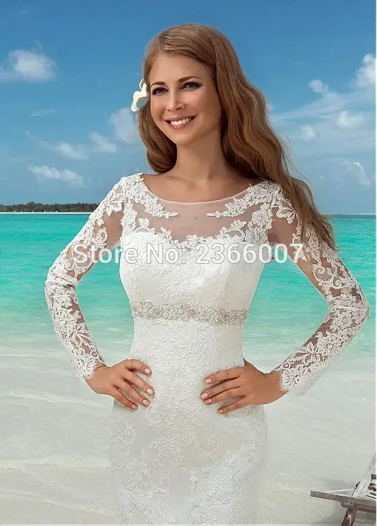 Vestido Де Noiva 2017 vintag HS499 длинным рукавом кружева русалка свадебное платье платья для