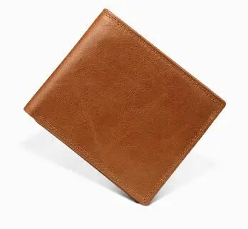Brown 1 Распродажа мужской RFID блокирующий кошелек из натуральной кожи небольшой, с разворотом минималистичный кошелек винтажный кошелек для карт мужской Carteria Masculina - Цвет: Brown 1