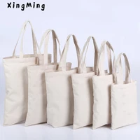 xingming high quality women men handbags canvas tote bags reusable cotton grocery high capacity shopping bag