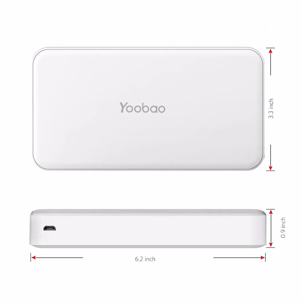 Yoobao M20 Портативное Зарядное устройство 20000 мАч внешний аккумулятор со дврйными USB