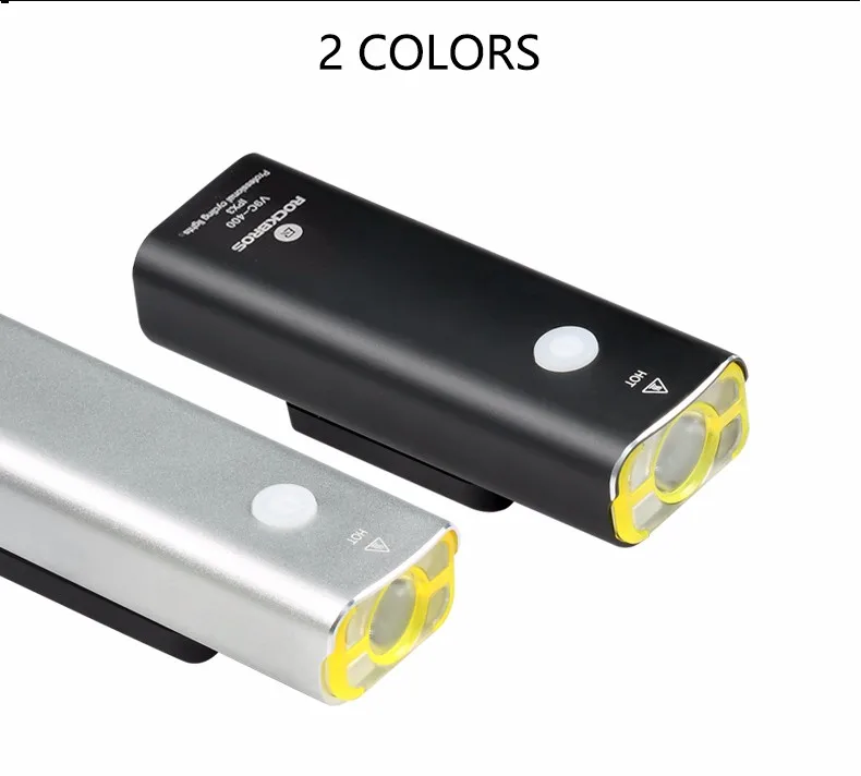 ROCKBROS велосипедный головной светильник, велосипедный USB Перезаряжаемый светильник, велосипедный флэш-светильник, водонепроницаемый велосипедный передний фонарь, Аксессуары для велосипеда, 2 цвета