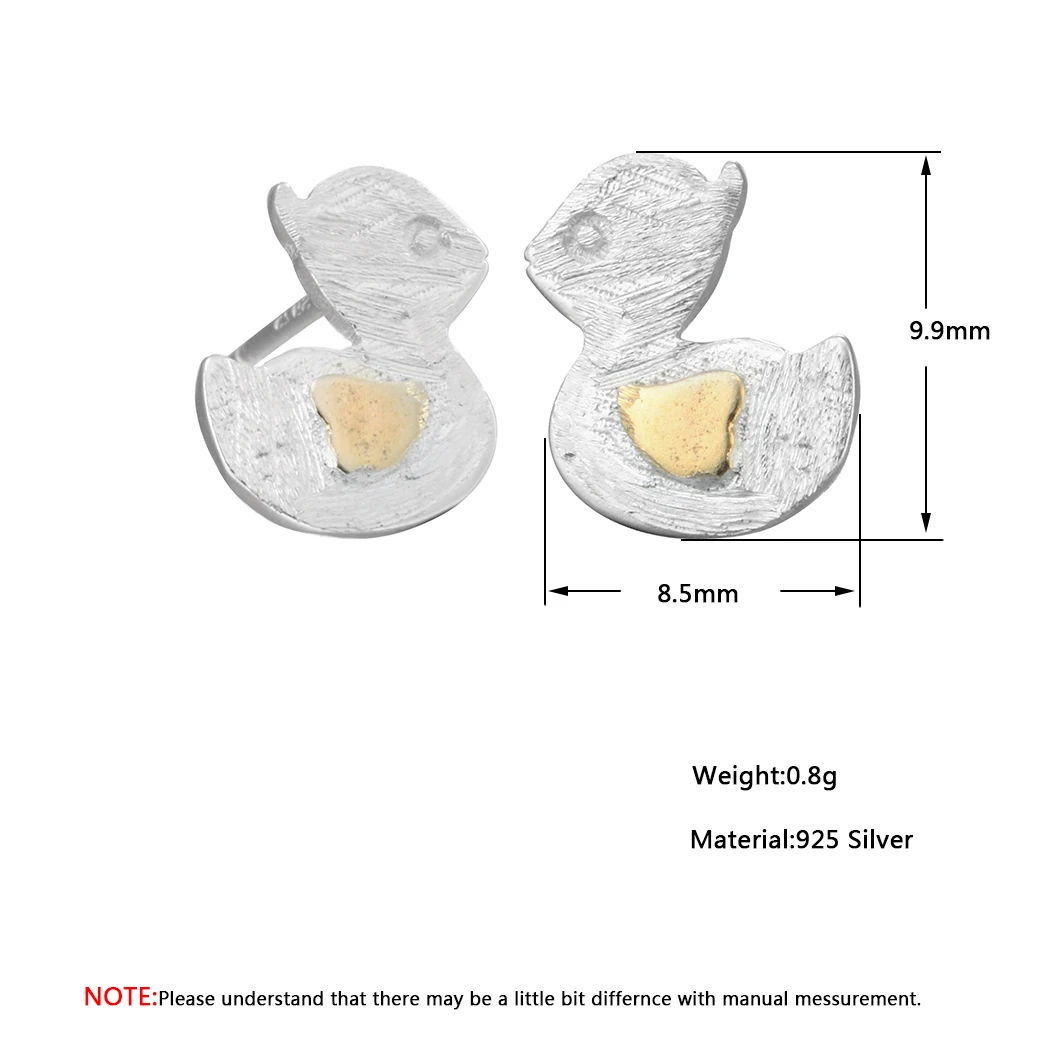 Серьги гвоздики в виде утки для девочек|Серьги-гвоздики| |