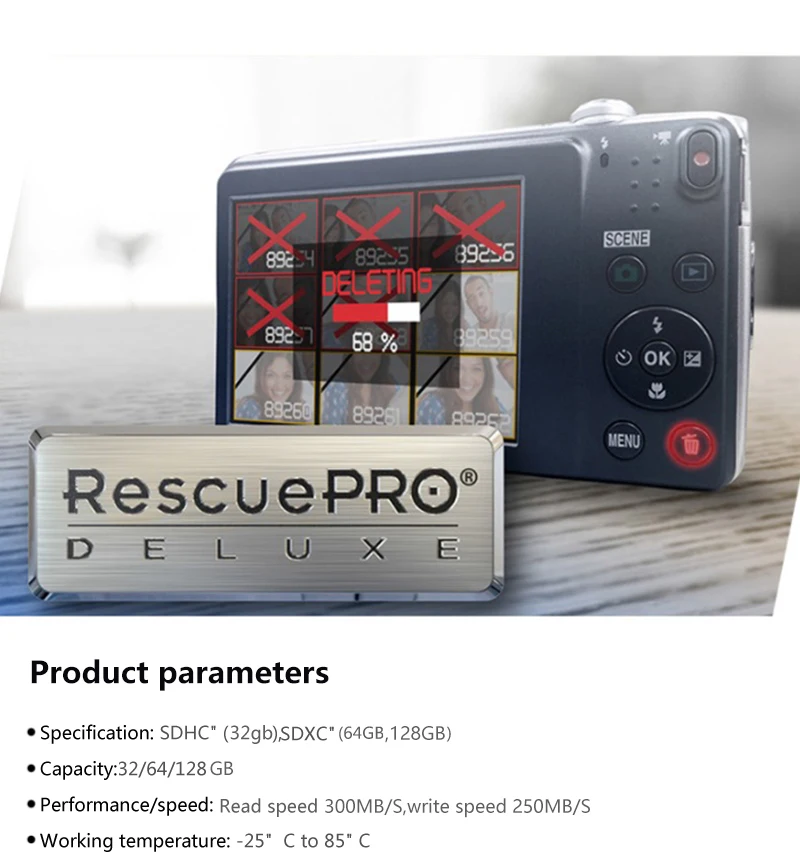 Оригинальная sd-карта SanDisk Extreme PRO, 300 МБ/с./с, 32 ГБ, 64 ГБ, 128 ГБ, Карта памяти SDHC/SDXC U3, класс 10, C10, USH-II, для камеры, высокая скорость