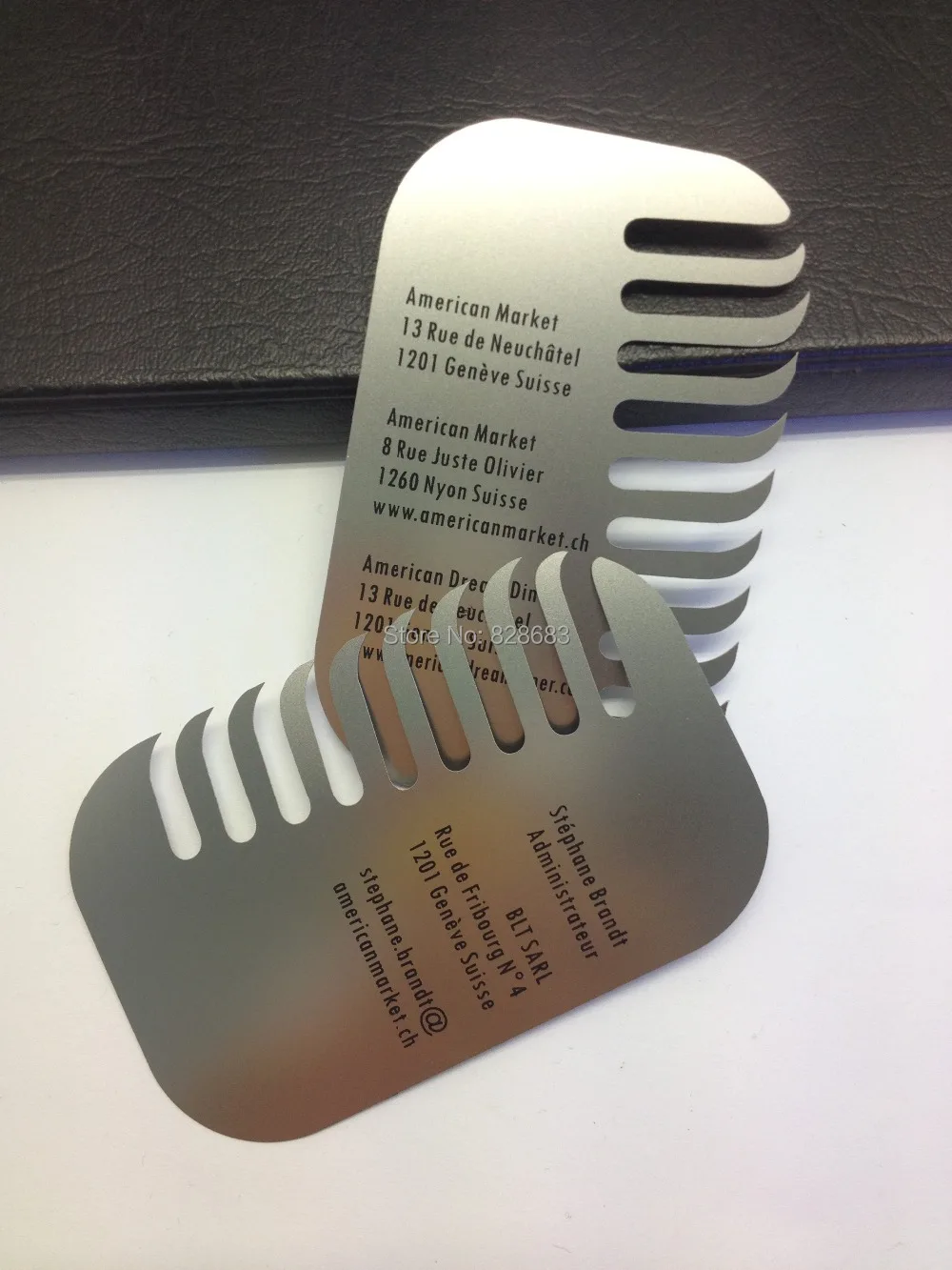 Высококачественная визитная карточка из нержавеющей стали с 1 цветной матовой