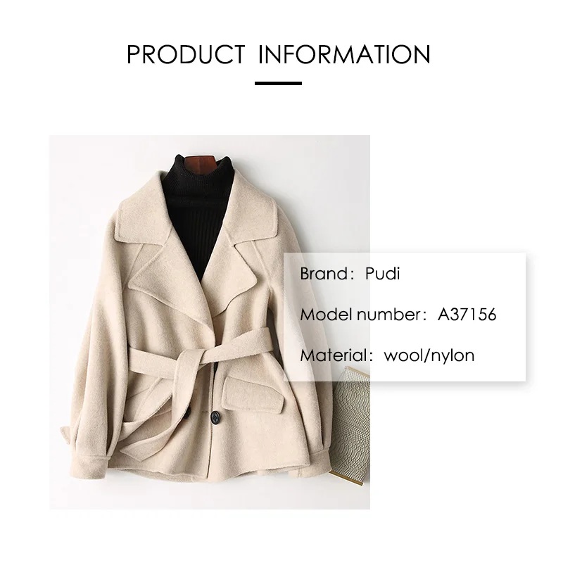 PUDI A37156 Настоящее шерстяное пальто, куртка, пальто, Женское зимнее теплое пальто,, Осеннее зимнее пальто