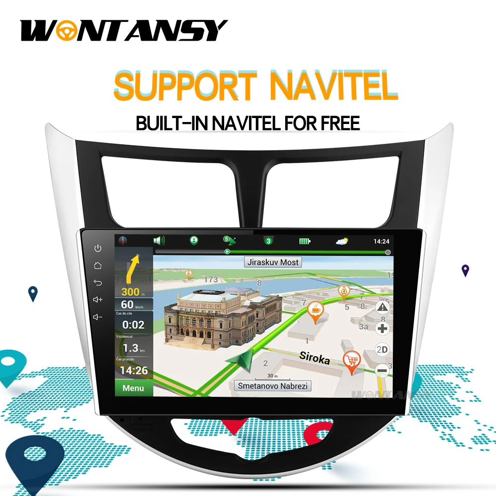 DSP 3 Android 9 0 автомобильный dvd-плеер gps для hyundai verna 2 din стерео навигация автомобиль |
