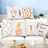 new plush pink flamingo cushion goose feather balloons geometric nordic home decor sofa throw pillow for girls room decoration