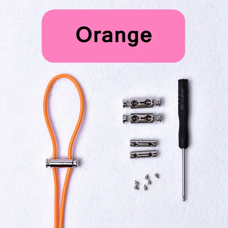 orange Обновленная версия эластичные шнурки без завязок регулируемые шнурки замок-один размер подходит всем взрослым и детям обувь - Цвет: orange