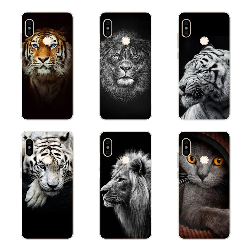 xiaomi mi A2 lite Case Silicon Tigers and lions Painting Soft TPU Back Cover for Protect Phone cases |