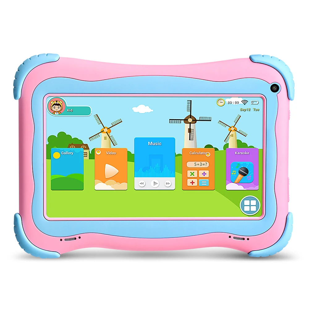 Yuntab 7 дюймов Q91 Allwinner A33 4 ядра 1 Гб+ 16 ГБ Android 4,4 Детские планшеты ПК Сенсорный экран Двойная камера Горячие 2100 мАч батарея