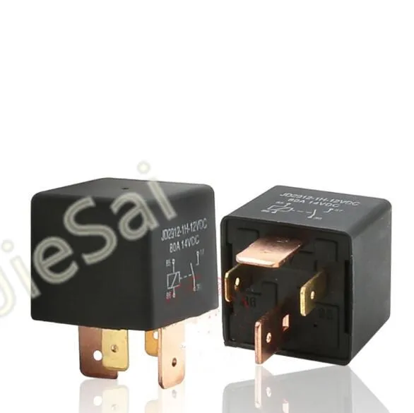 Черный 4 pin 80A 12V 24VDC автомобильное реле для стартера/лампы/двигателя вентилятора/кондиционера